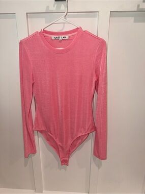 GREY LAB Pink Long Sleeve Girls Bodysuit